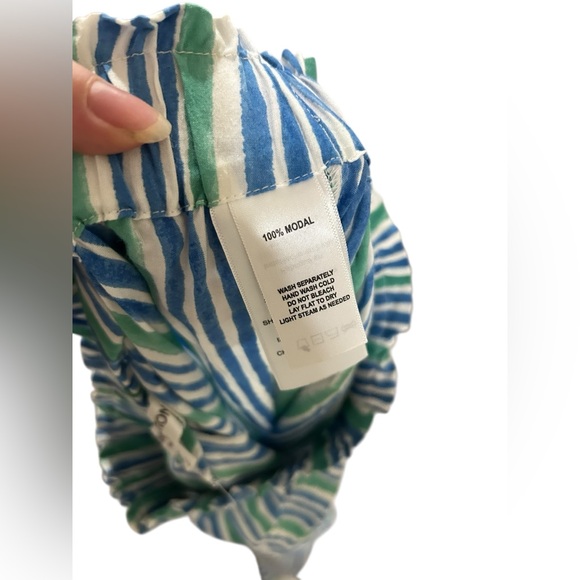 Emerson Fry India collection Blue and Green wide leg stretch Pants size SM - Picture 6 of 6